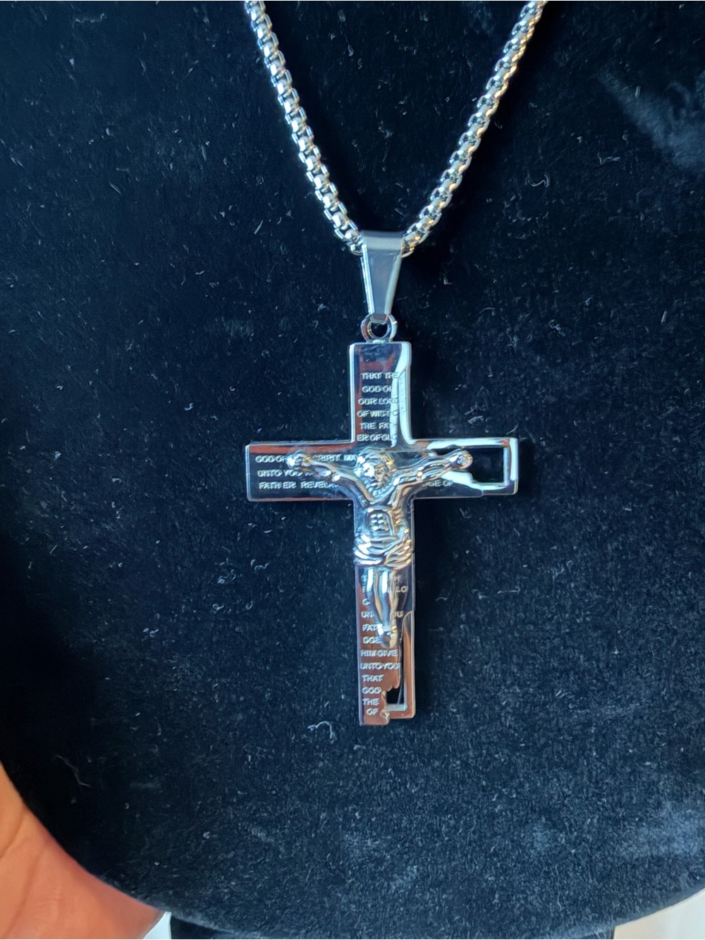 Jesus Cross Pendant – 925 Sterling Silver Plated